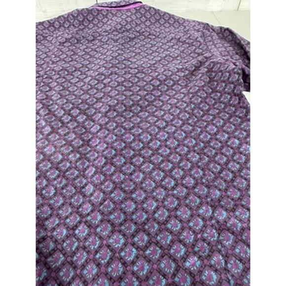 "SAKS FIFTH AVE" Real Clothes, Purple Paisley Men Button Up Shirt, Y2K,Flip Cuff - Picture 9 of 9